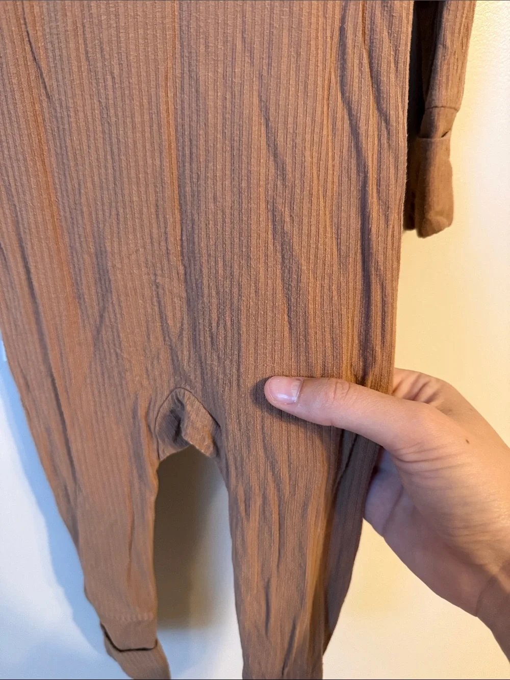 Little Sleepies Ribbed Tan Zippy Size 3-6 Months